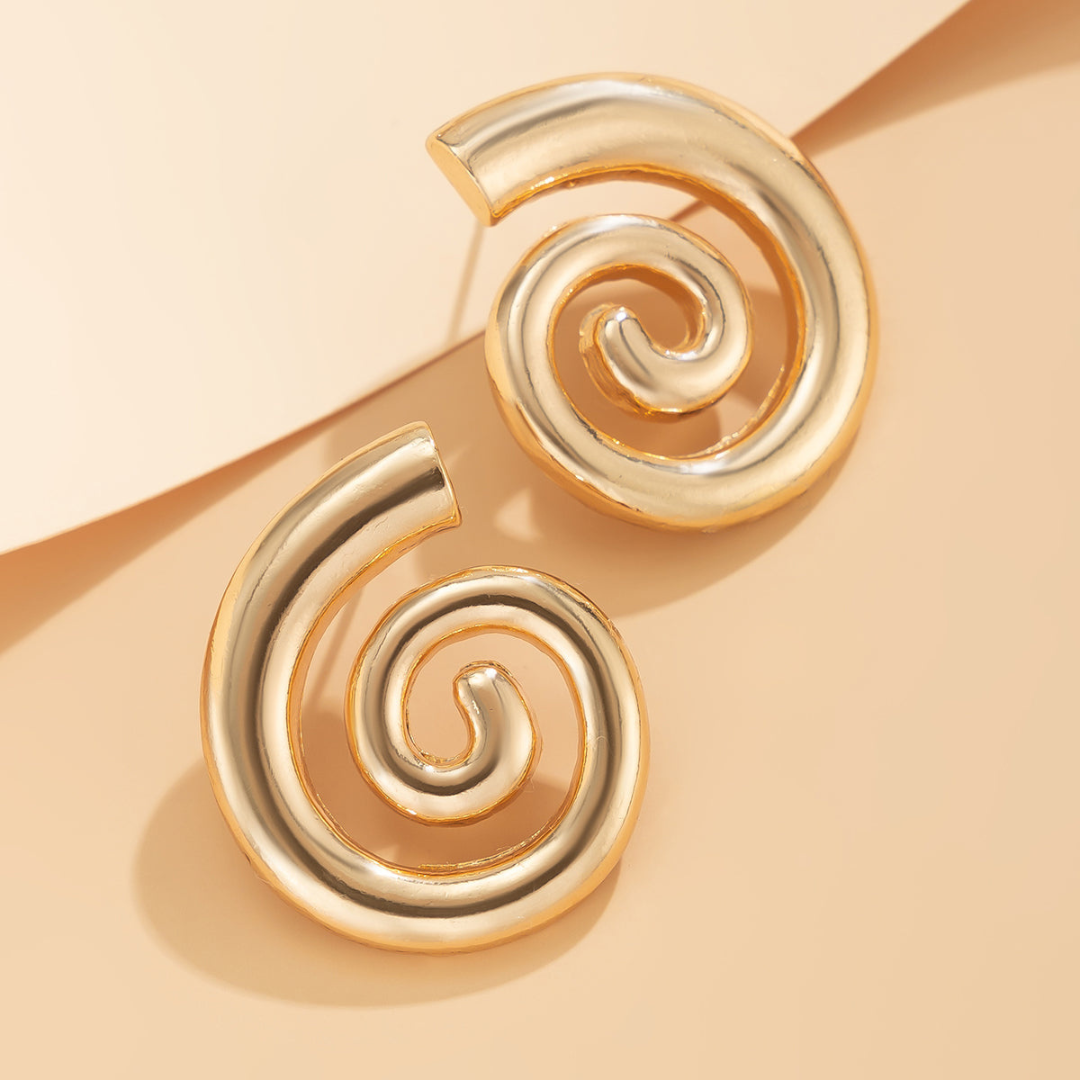 The Spiral Connection Gold Plated Studs