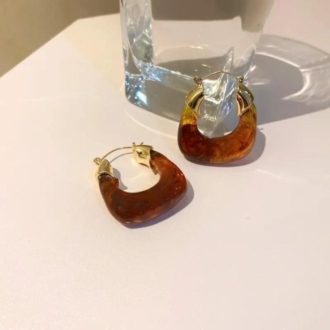 The Brown Glass Unique Hoops