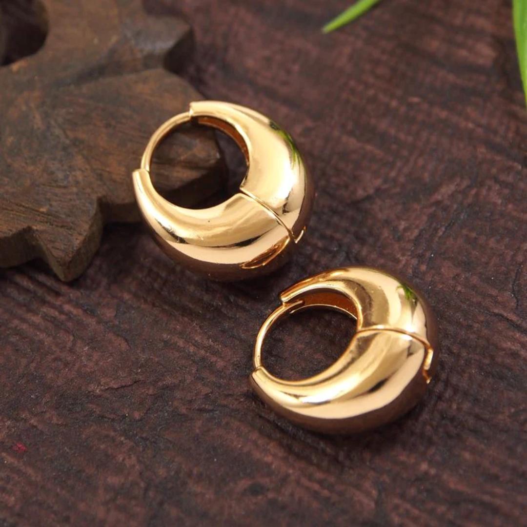 Gold Plated tear Drop Hoops Earring