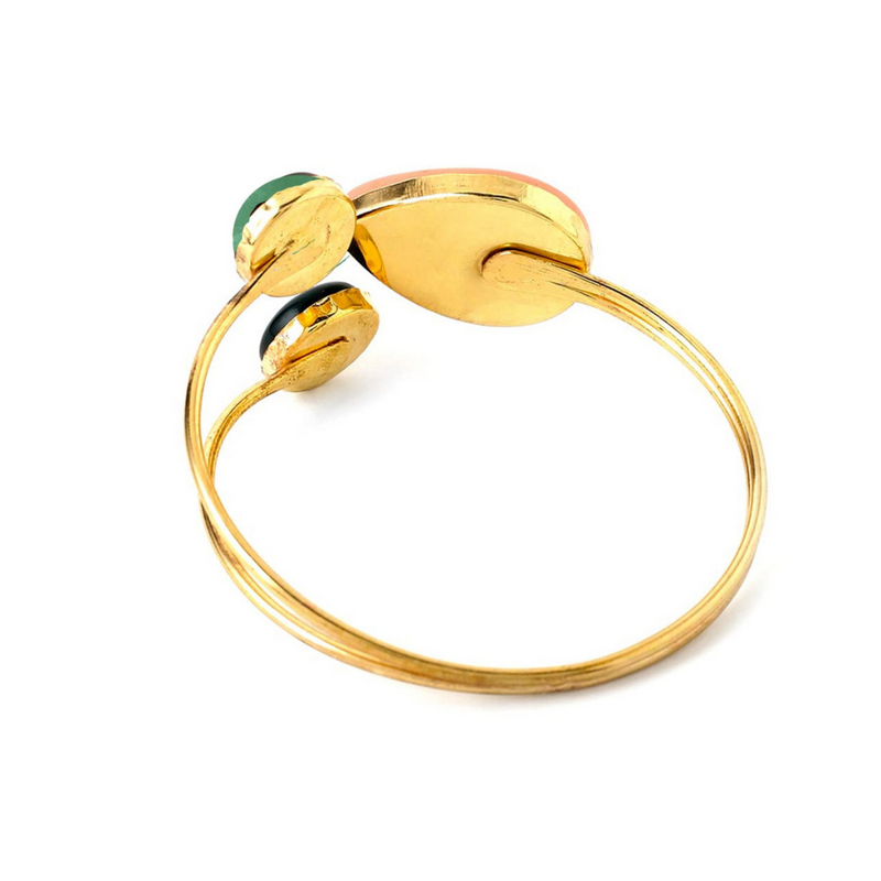 Dew Drop Tri Color Stone Studed Bracelet