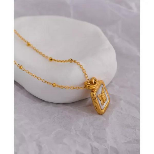 Square Butterfly Necklace