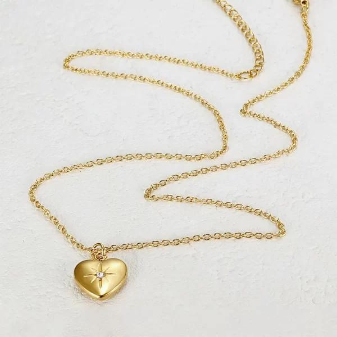 18k Gold Plated Classic Heart Neck Piece.