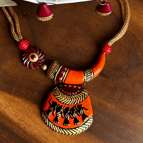 Orange Handmade Tribal Design Set