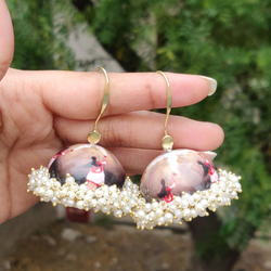 Meenakari jhumki earrings