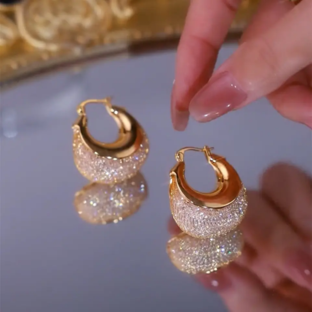 Exquisite Gold Plated Hoops