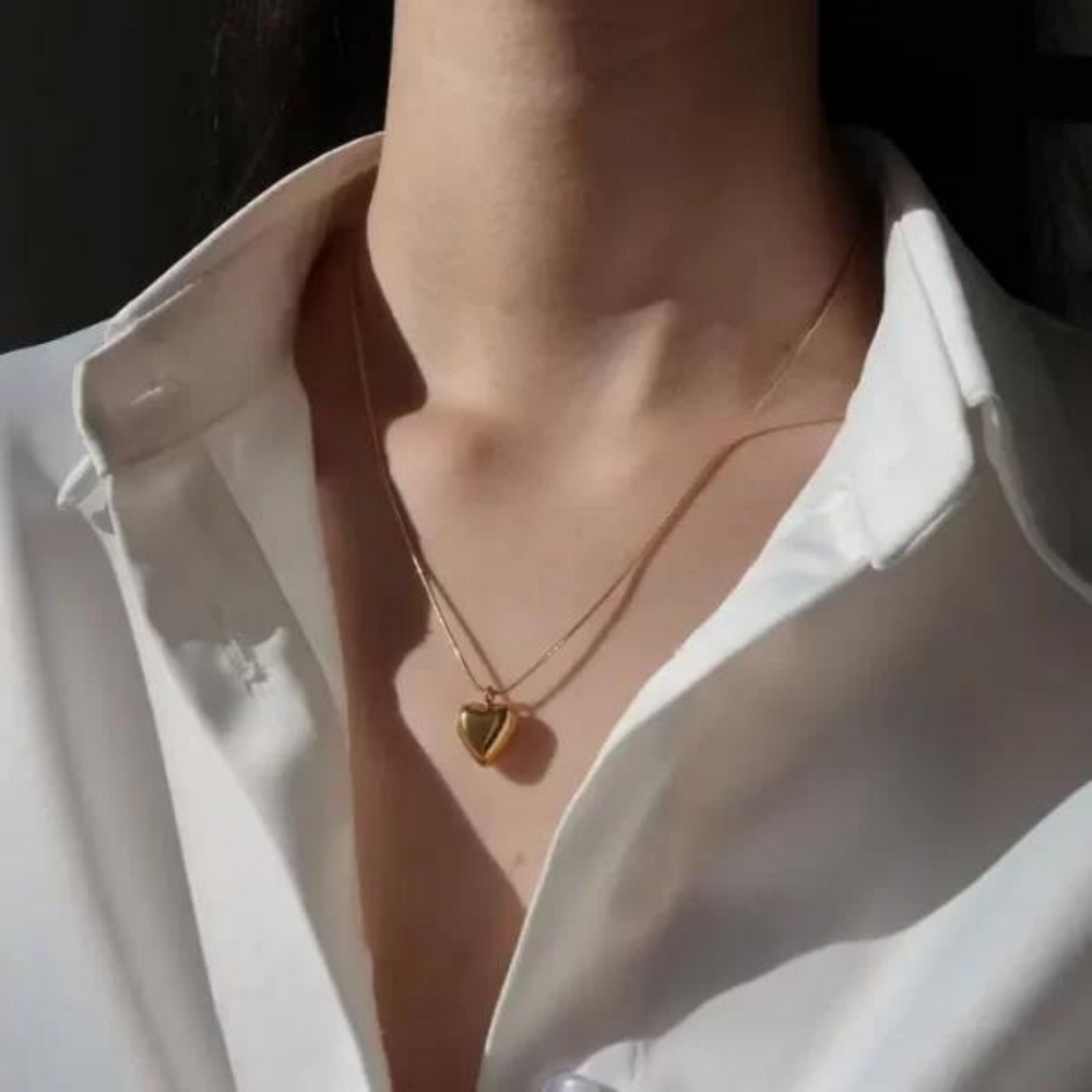 Dainty Heart Shaped Gold Plated Neck Piece