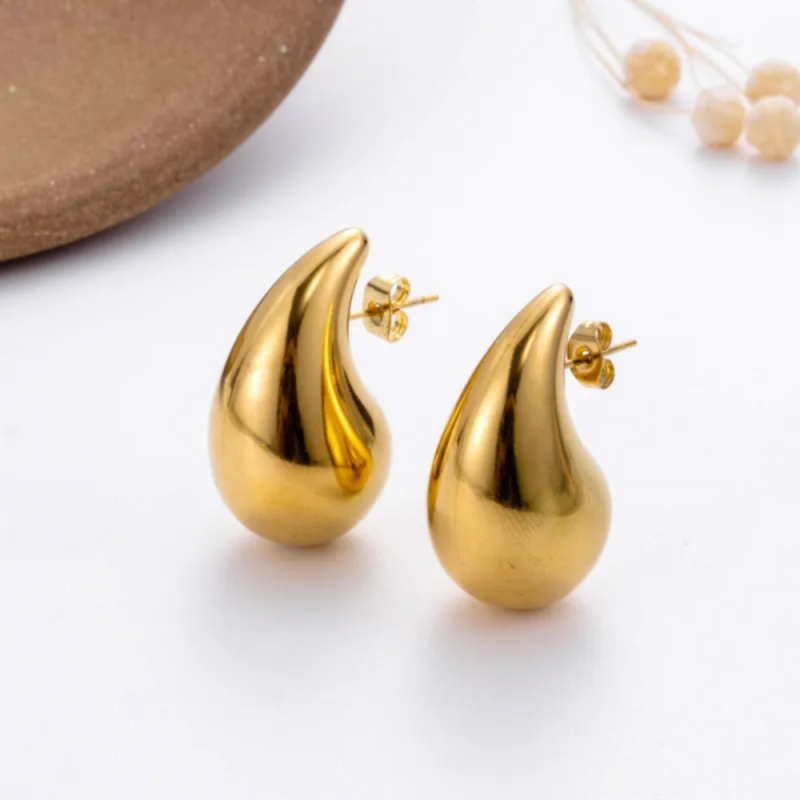 Gold Plated Water Drop Studs