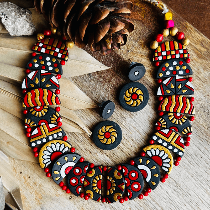 Handcrafted Multi-Color Tribal Motifs Terracotta