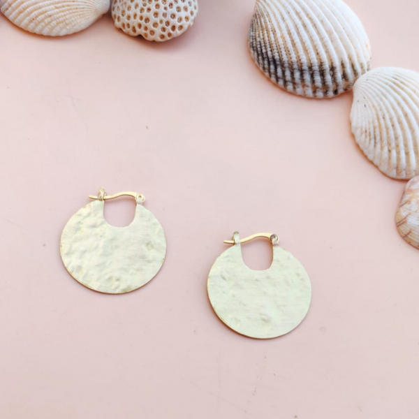 Gold plated designer earring .