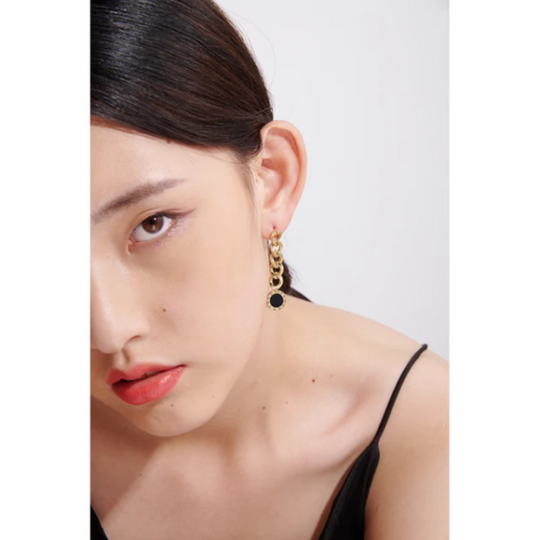 Roman Clock Gold Plated Earrings
