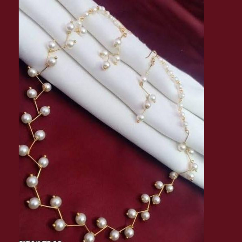 Mogra Pearl Choker Necklace with Earrings