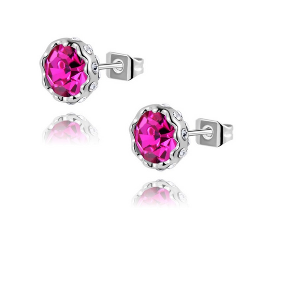 Pink Stone Swarovski Studs