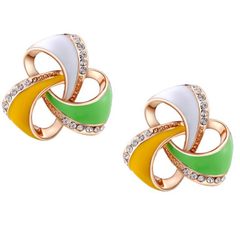 Tri Color Swarovski Studs