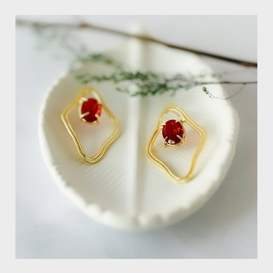 Blood Drop Brass Earring