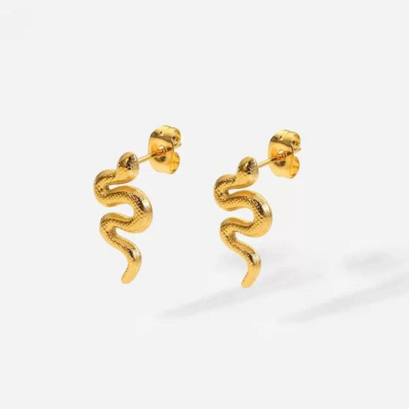 Gold Plated Snake Shaped Studs