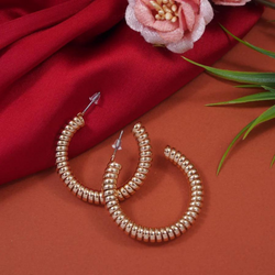 Gold Plated Spring Shaped Hoops