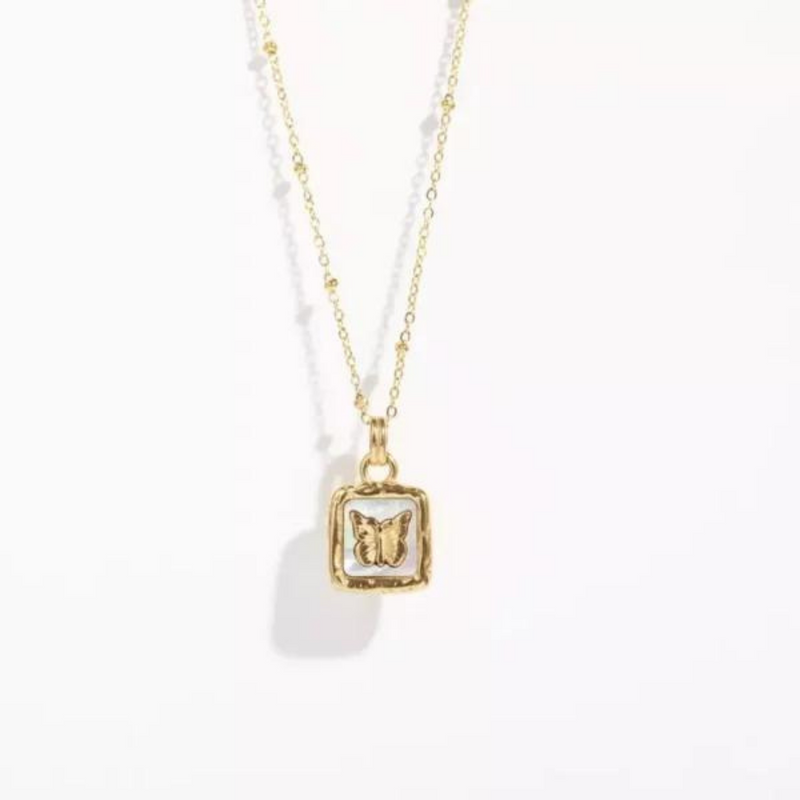 Square Butterfly Necklace
