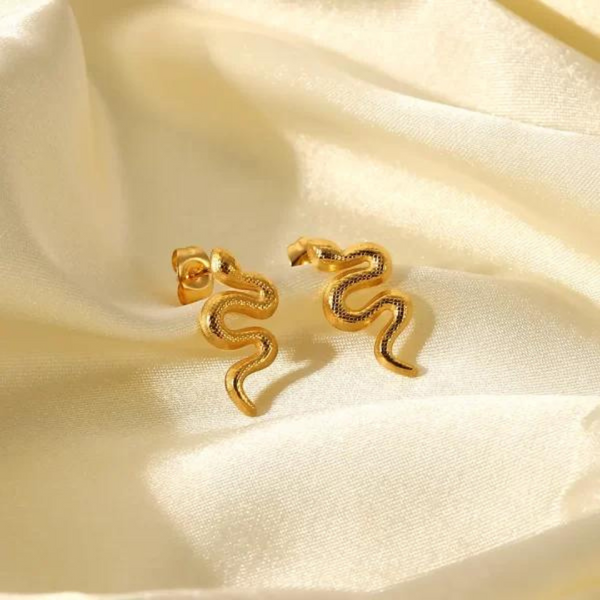 Gold Plated Snake Shaped Studs