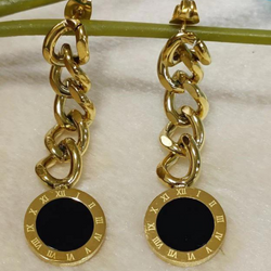 Roman Clock Gold Plated Earrings
