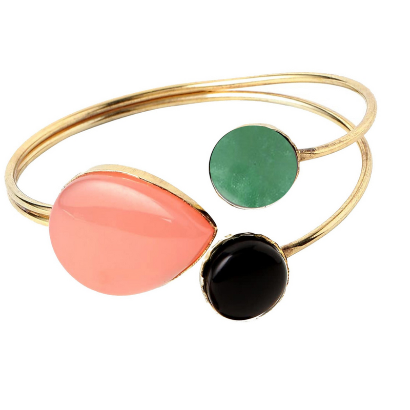 Dew Drop Tri Color Stone Studed Bracelet