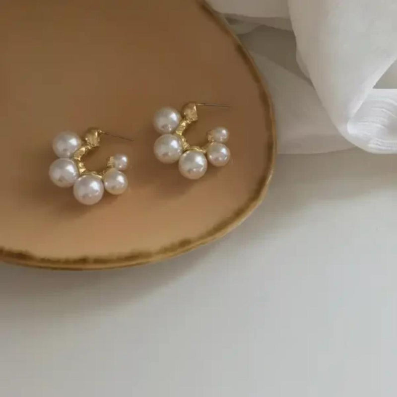 Pearl Motifs 18k Gold Plated Hoops