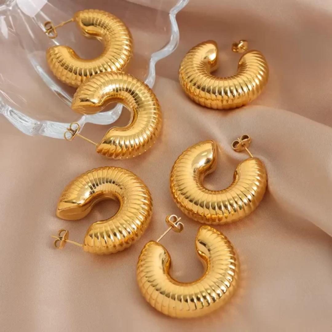 Chuncky Eternal 18k Gold Plated Hoops