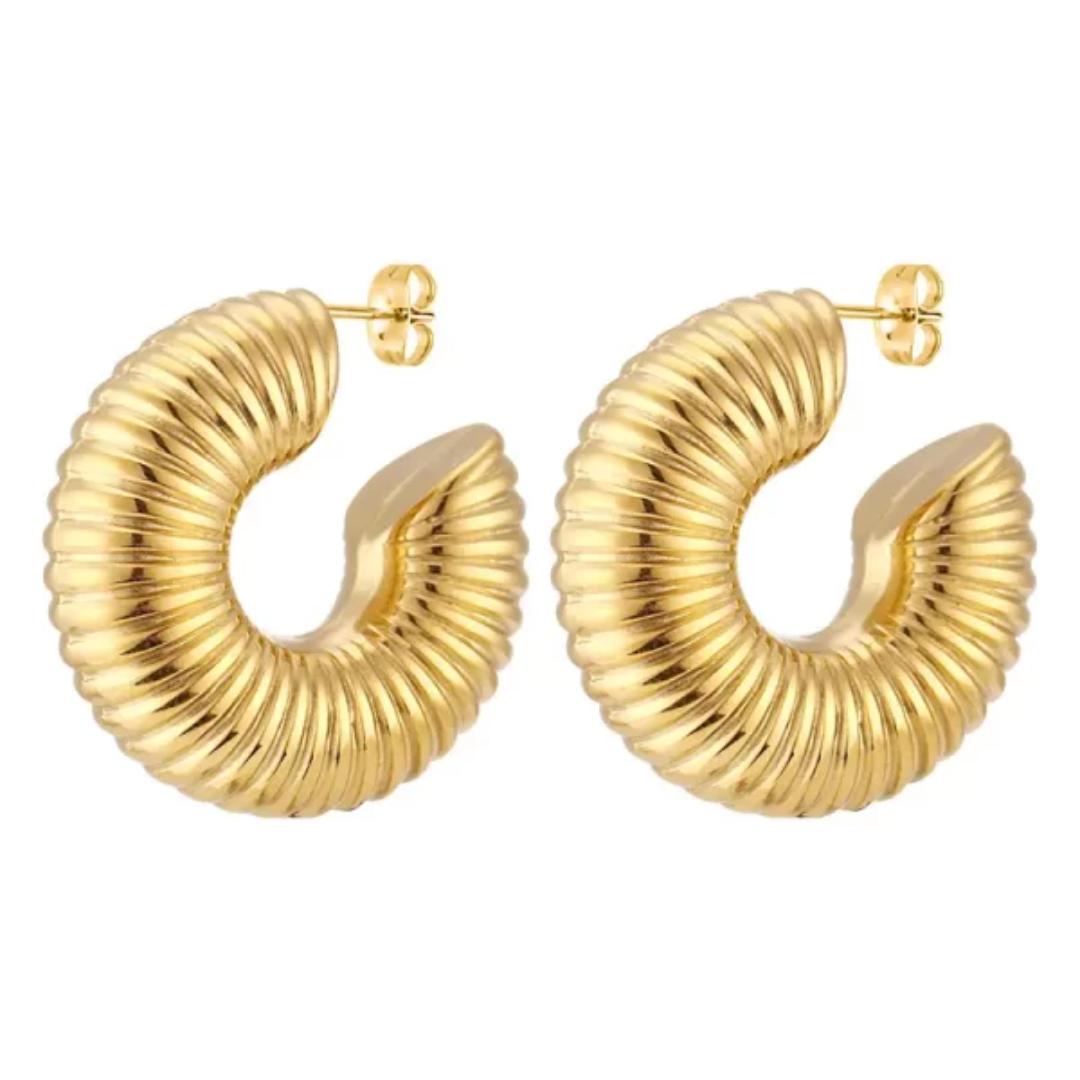 Chuncky Eternal 18k Gold Plated Hoops