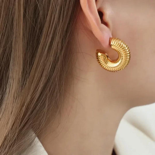 Chuncky Eternal 18k Gold Plated Hoops