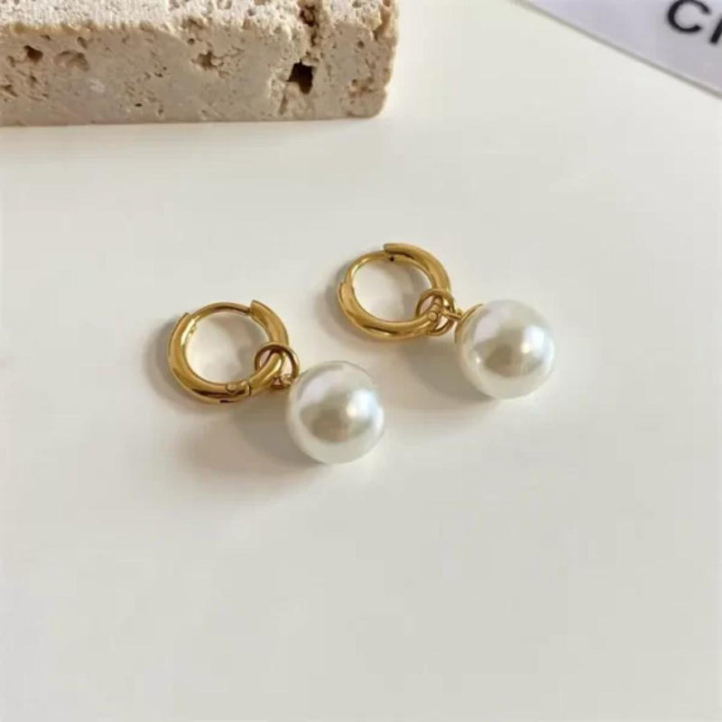 Pearl Drop 18k Gold Plated Earrings