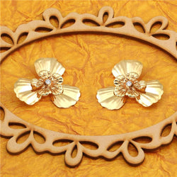 Gold Plated Floral Stud Earring