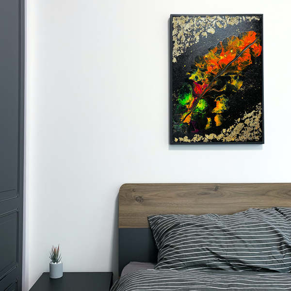 Modern Floral Acrylic Painting on 1814 inch Canvas- The leaf of Life