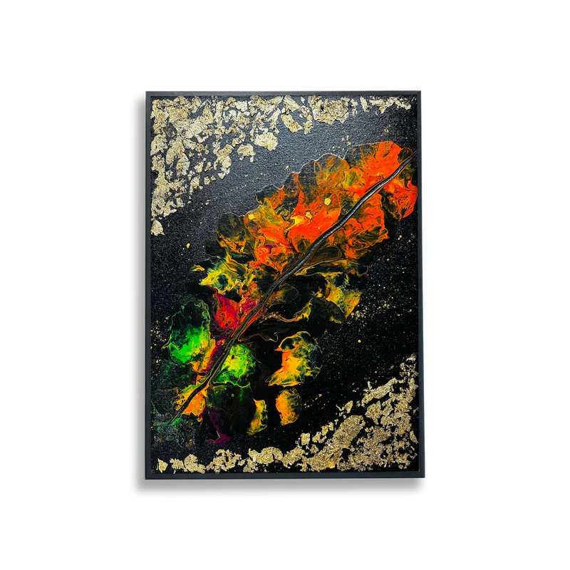 Modern Floral Acrylic Painting on 1814 inch Canvas- The leaf of Life