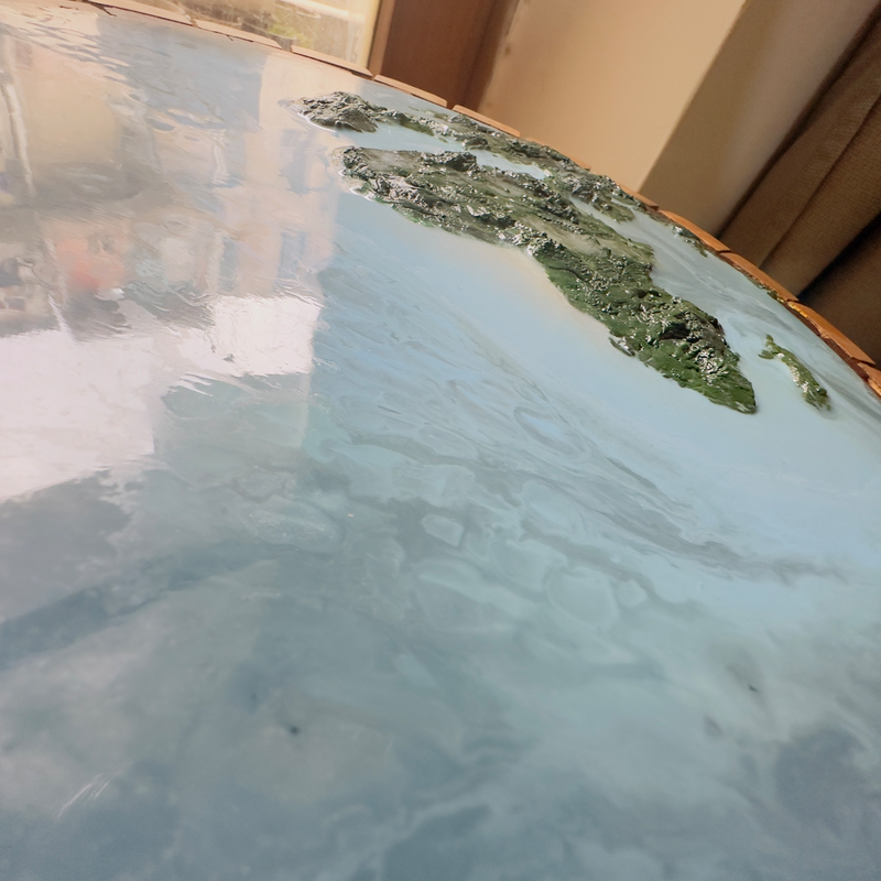 Resin Globe Art- Epoxy Art on 12 inched MDF board