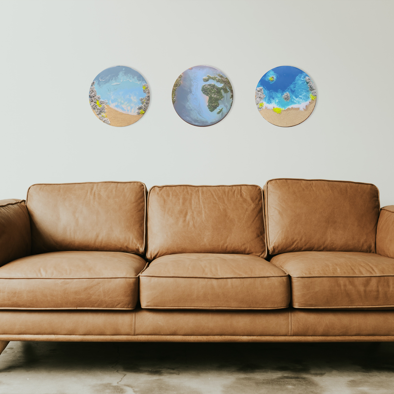 Resin Globe Art- Epoxy Art on 12 inched MDF board