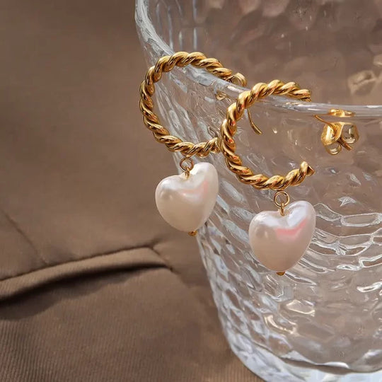 Pearl Heart Show Hoops